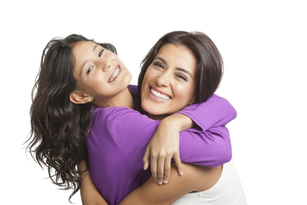 Happy girl with mother