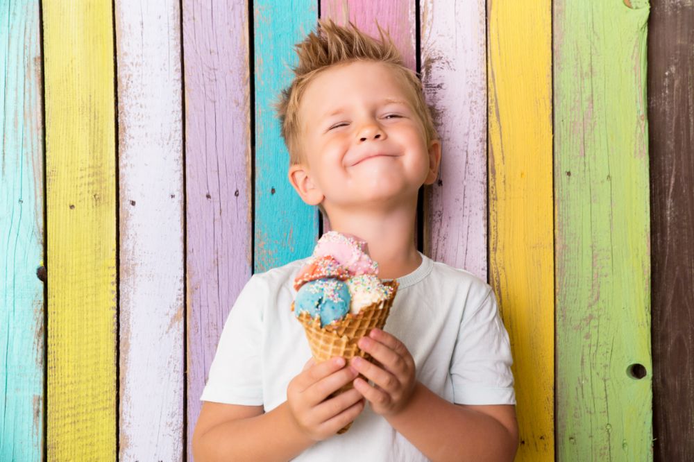 Boy holing ice-cream