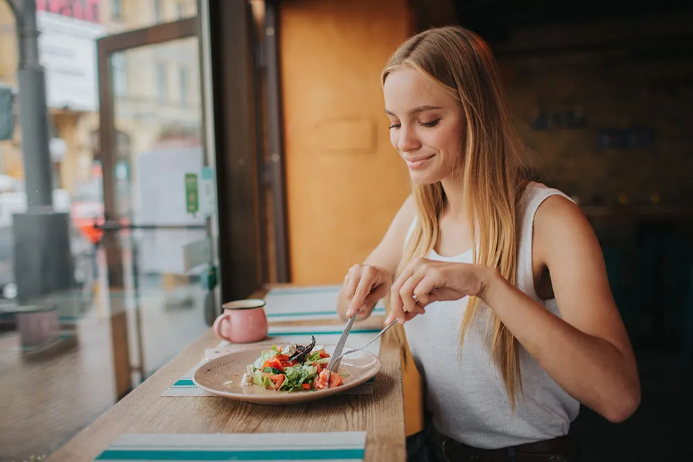 Girl Eating her breakfast