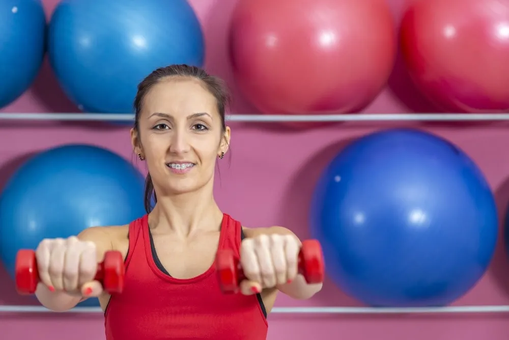 exercising women with braces